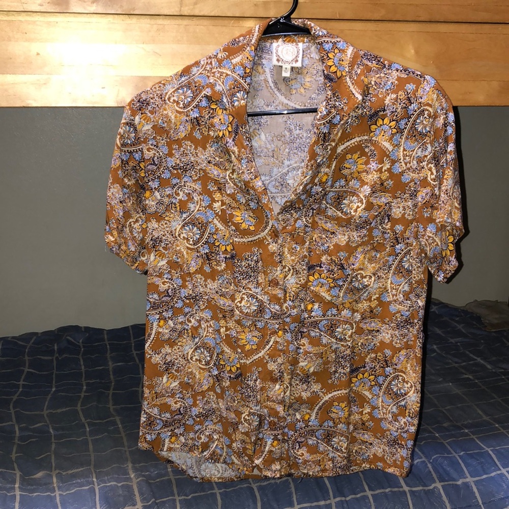 Paisley Brown Boho Top